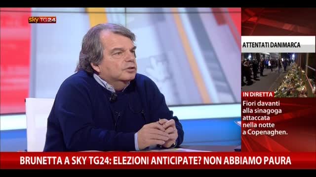 Brunetta a SkyTG24: "Elezioni anticipate? Non abbiamo paura"