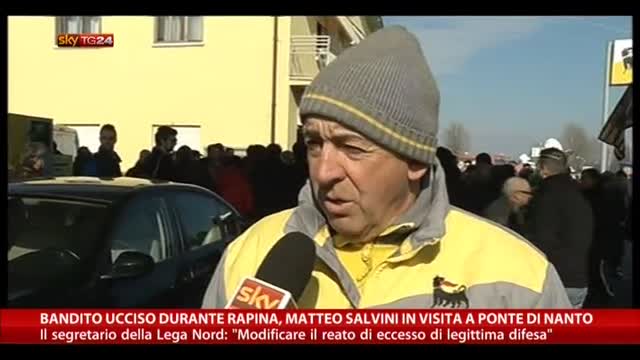 Bandito ucciso durante rapina, Salvini in a Ponte di Nanto