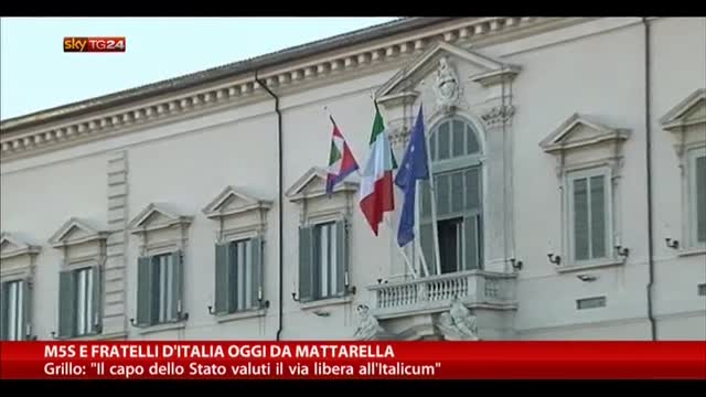 Quirinale, M5S e Fratelli d'Italia oggi da Mattarella