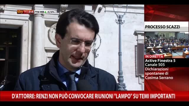 D'Attorre: Renzi non può convocare riunioni "lampo"