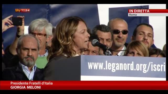 Manifestazione Roma, l'intervento di Giorgia Meloni