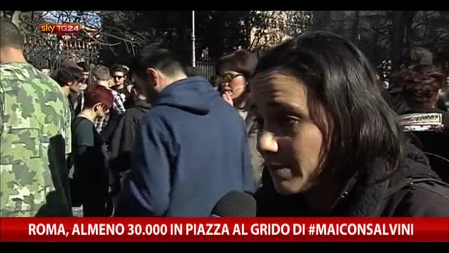 Roma, almeno 30.000 in piazza al grido di #maiconsalvini