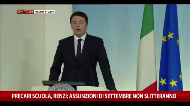 Precari scuola, Renzi: assunzioni settembre non slitteranno