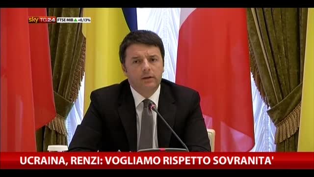 Ucraina, Renzi: vogliamo rispetto sovranità