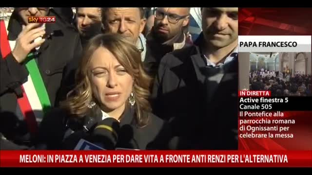 Meloni: in Piazza a Venezia per dar vita a fronte anti Renzi