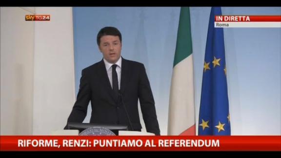 Riforme, Renzi: puntiamo al referendum