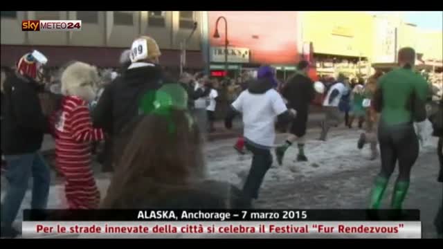 Alaska, festival Fur Rendezvous per le strade di Anchorage