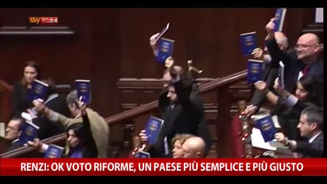 Renzi: "OK voto riforme, un Paese più semplice e più giusto"