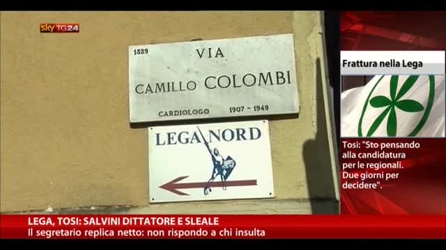Lega, Tosi: Salvini dittatore e sleale