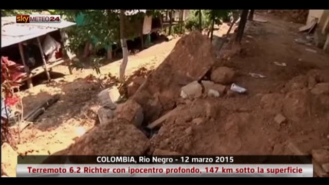 Colombia, sisma 6.2 Richter con ipocentro profondo a 147 km