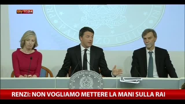 Renzi: non vogliamo mettere le mani sulla Rai