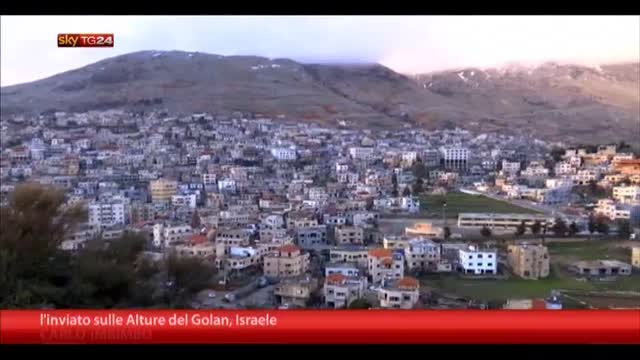 Telecamere Sky TG24 in Golan, al confine tra Israele e Siria