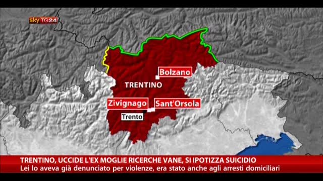 Trentino, uccide l'ex moglie. Ricerche senza esito