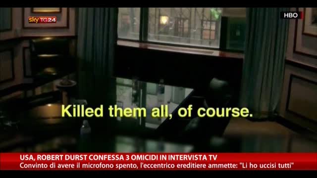 Usa, Robert Durst confessa 3 omicidi in intervista Tv