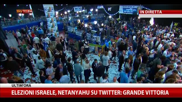 Elezioni Israele, Netanyahu su twitter: grande vittoria