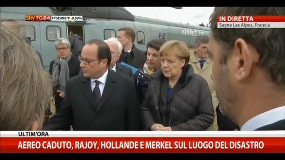 Airbus A320, Rajoy, Hollande e Merkel sul luogo del disastro
