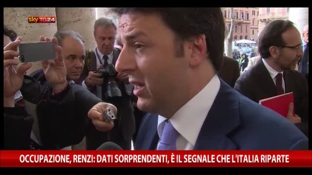 Occupazione, Renzi: dati sorprendenti, l'Italia riparte