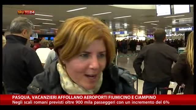 Pasqua, vacanzieri affollano aeroporto Fiumicino e Ciampino