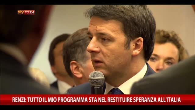 Renzi: mio programma sta nel restituire speranza all'Italia
