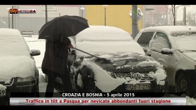Croazia e Bosnia, traffico in tilt a Pasqua per nevicate