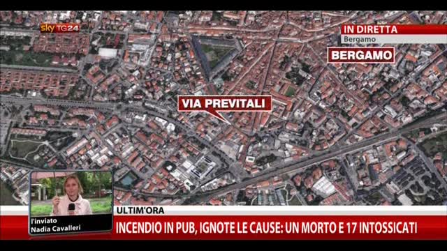 Incendio pub Bergamo, cause ignote: un morto, 17 intossicati