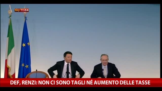 DEF, Renzi: "Non ci sono né tagli né aumento delle tasse"