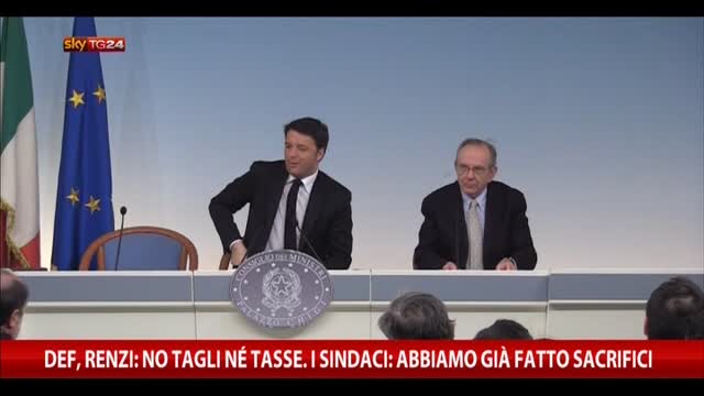 Def, Renzi: no tagli nè tasse