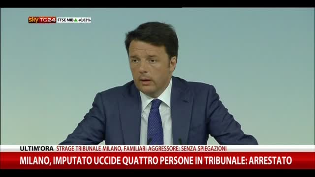 Spari a Palazzo di Giustizia, la conferenza di Renzi