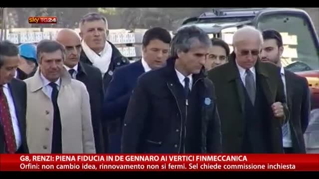G8, Renzi: fiducia in De Gennaro ai vertici Finmeccanica