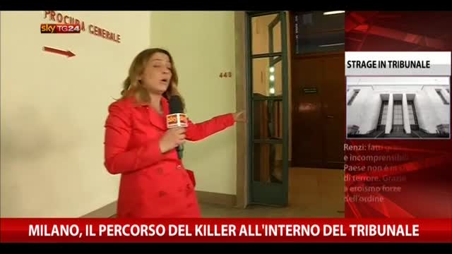 Milano, il percorso del killer all'interno del Tribunale
