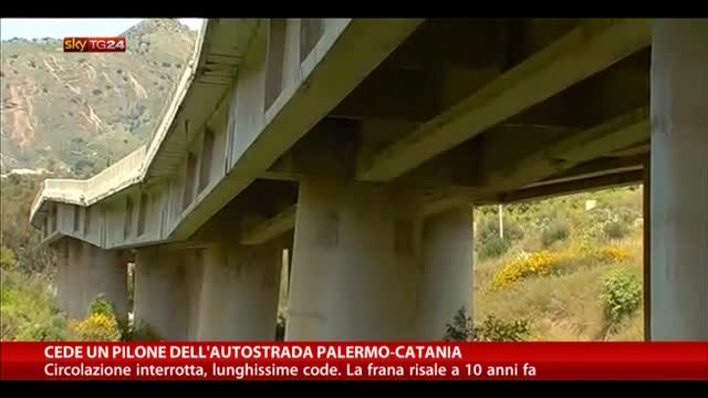 Cede un pilone dell'autostrada Palermo-Catania