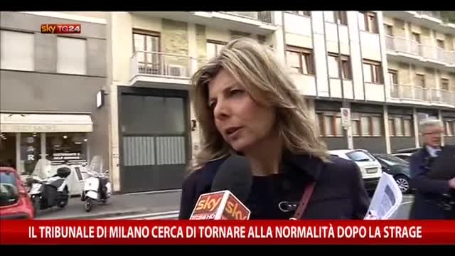 Tribunale di Milano cerca di tornare a normalità dopo strage