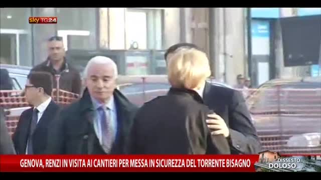 Genova, Renzi visita cantieri per messa in sicurezza Bisagno