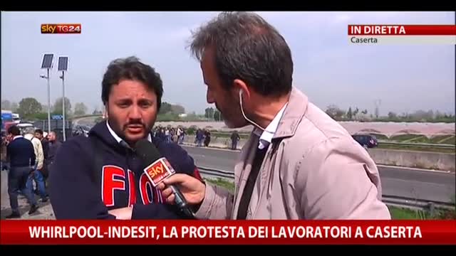 Whirlpool-Indesit, la protesta dei lavoratori a Caserta