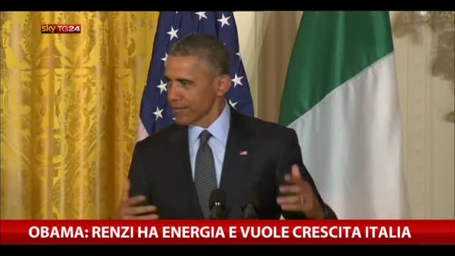 Obama: Renzi ha energia e vuole la crescita dell'Italia