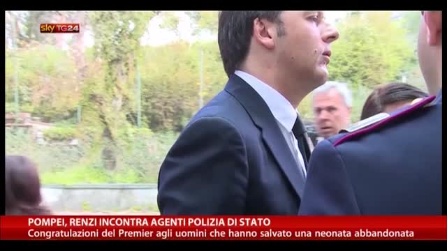 Pompei, Renzi incontra Agenti Polizia di Stato