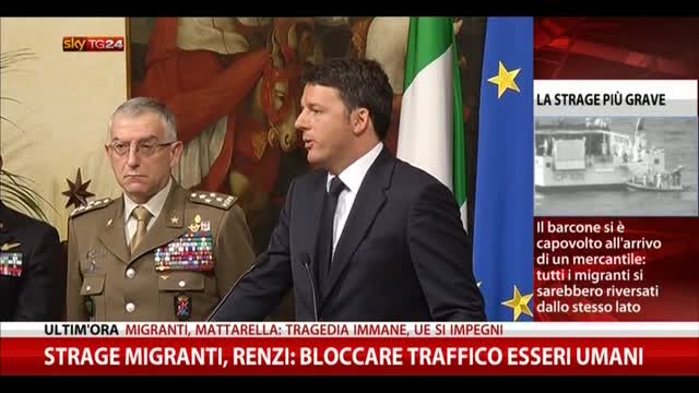 Strage migranti, Renzi: "Bloccare traffico di esseri umani"