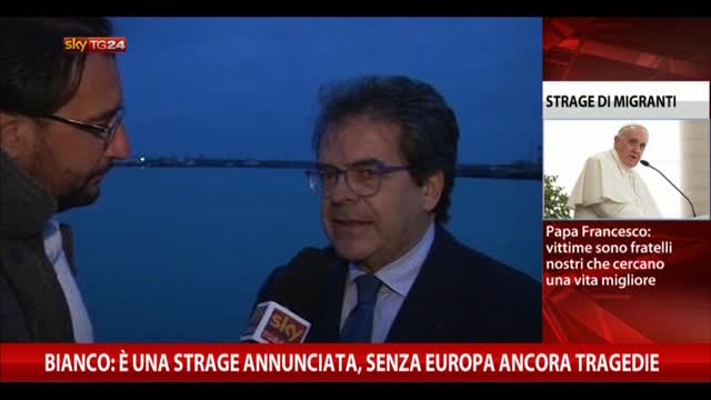 Migranti, Enzo Bianco: "Una strage annunciata"