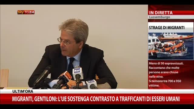 Migranti, Gentiloni: potenziare operazione Triton-Frontex