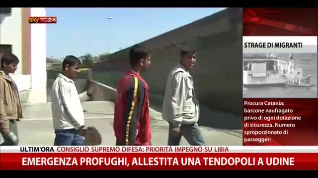 Emergenza profughi, allestita una tendopoli a Udine