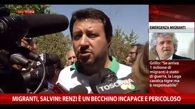 Salvini a Renzi: io sciacallo? Taci becchino incapace