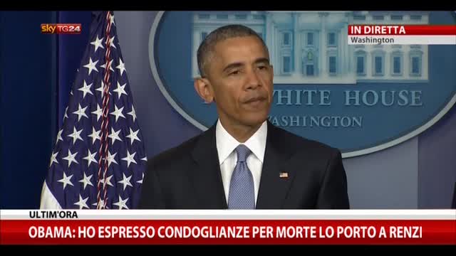 Obama: sento responsabilità per morte Lo Porto