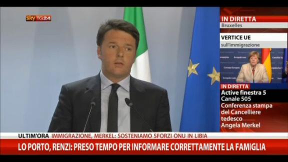 Immigrazione, Renzi: per la prima volta c'è strategia UE