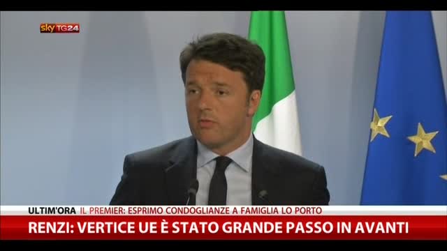 Renzi: Vertice UE è stato grande passo in avanti