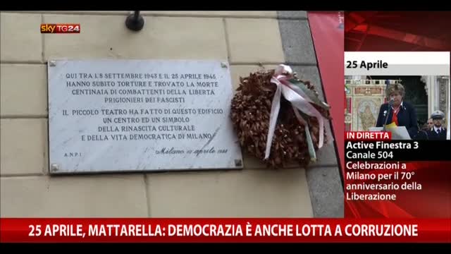 25 aprile, Mattarella: democrazia è anche lotta a corruzione