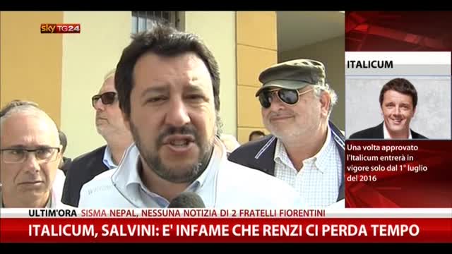 Italicum, Salvini: è infame che Renzi ci perda tempo
