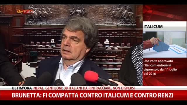 Brunetta: FI compatta contro Italicum e contro Renzi