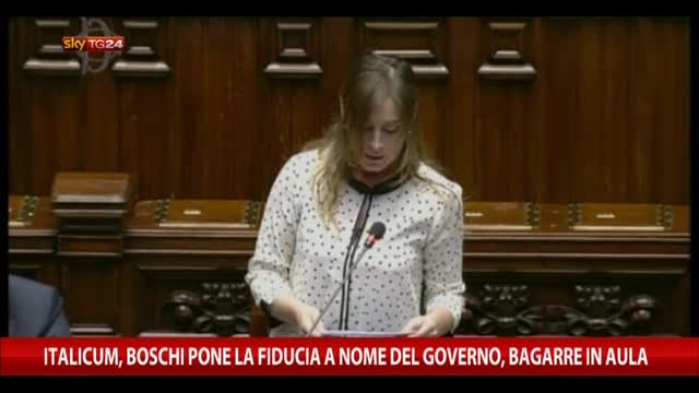 Italicum, Boschi pone la fiducia a nome del Governo