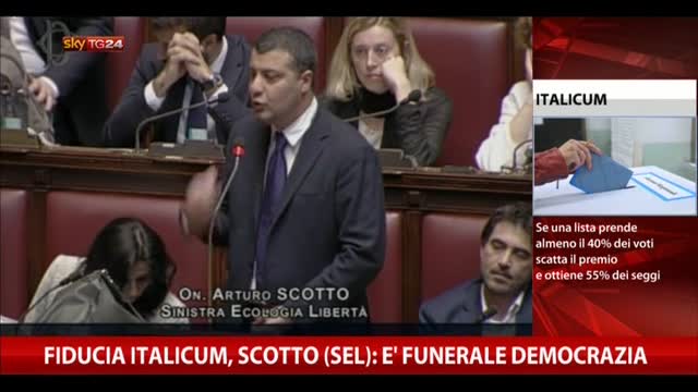 Fiducia Italicum, Scotto (SEL): "E' funerale democrazia"