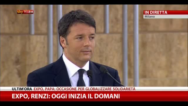 Renzi dichiara ufficialmente aperto l'Expo 2015
